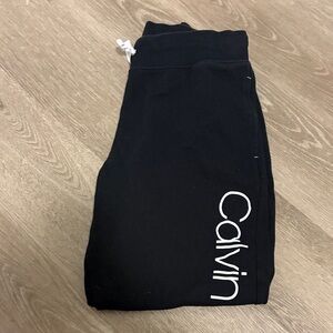 Calvin Klein Womens Black Sweatpants with White Logo